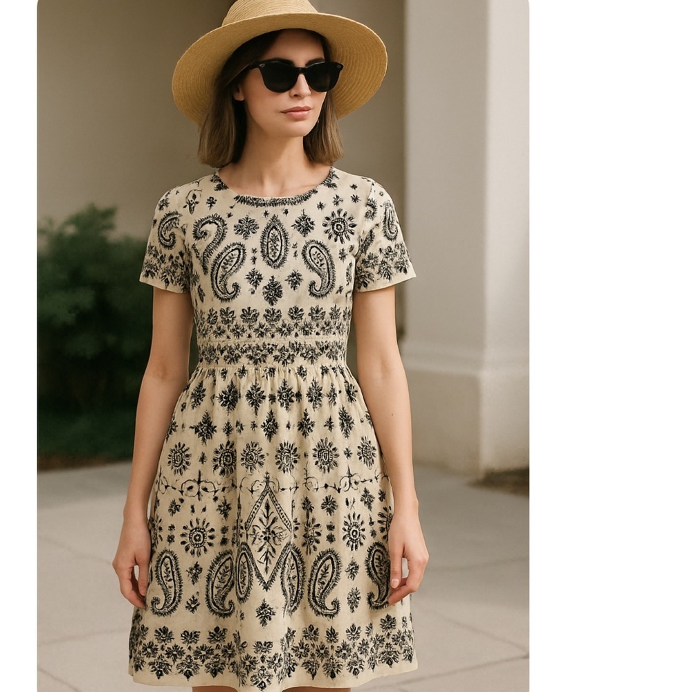 Sea New York Embroidered Eyelet Babydoll Mini Dress